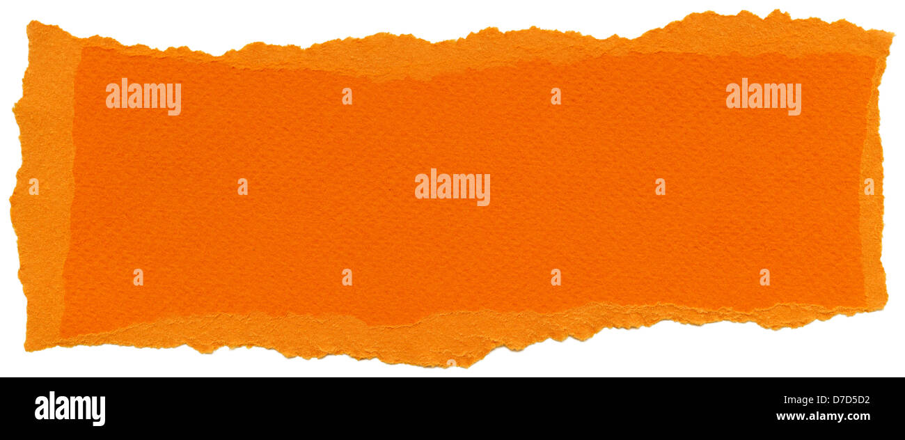 Torane Using Paper Texture orange fiber paper torn edges. Isolated on white background ...