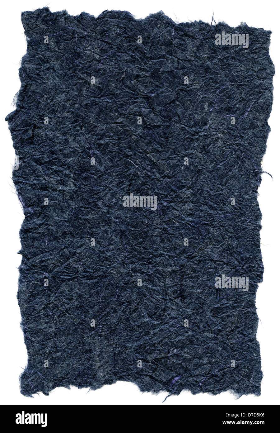 Texture navy blue rice paper torn edges. Isolated on white background ...