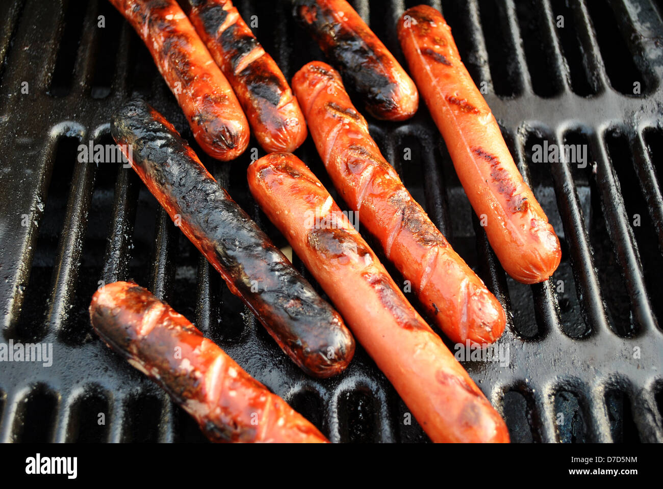 Cooking Hotdogs on the Grill Stock Photo Alamy