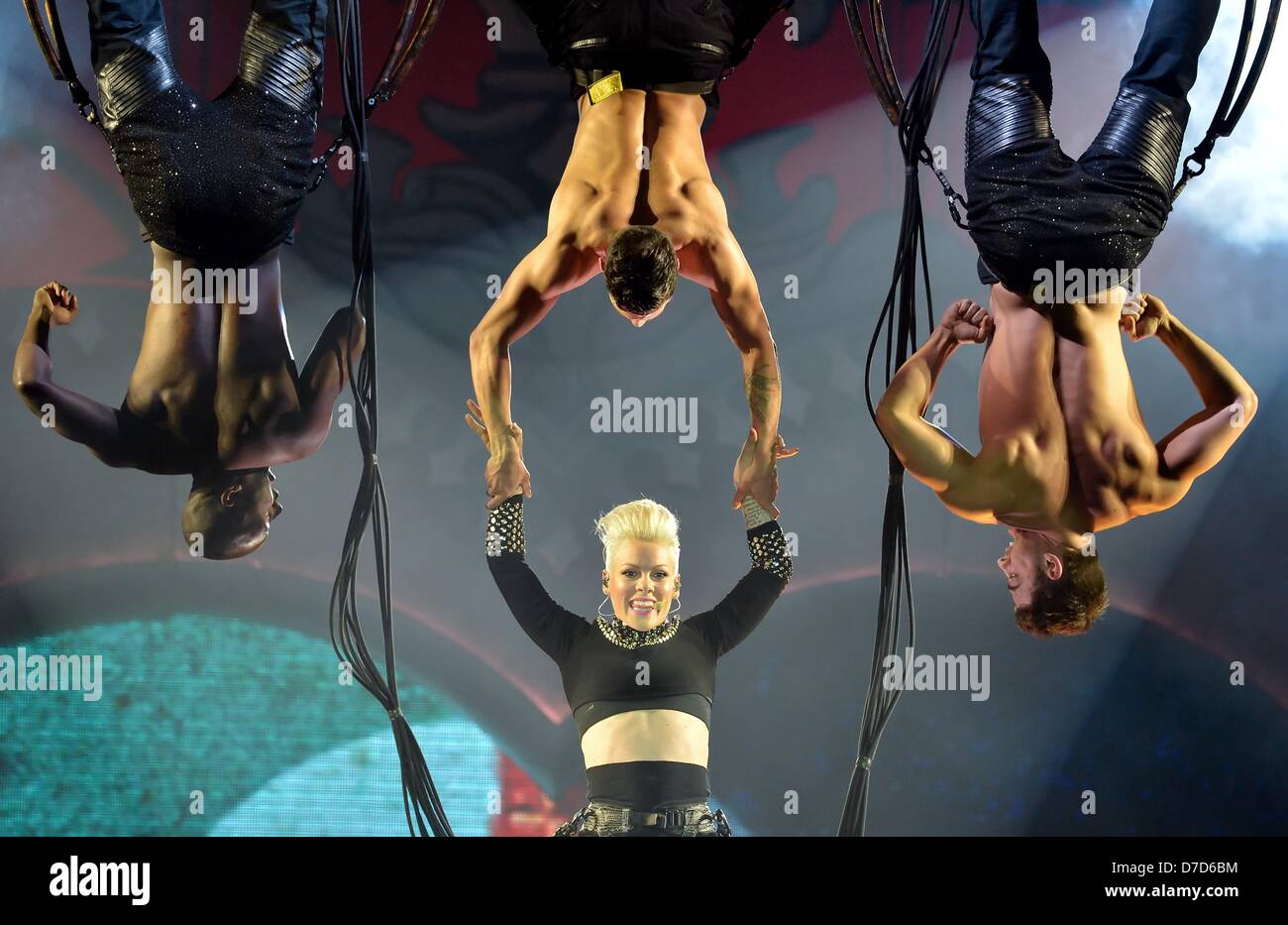 US singer Pink gives a concert at the O2 World in Berlin and thereby ...