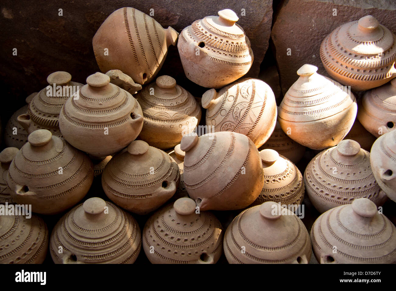 Handmade pottery top oil lamps