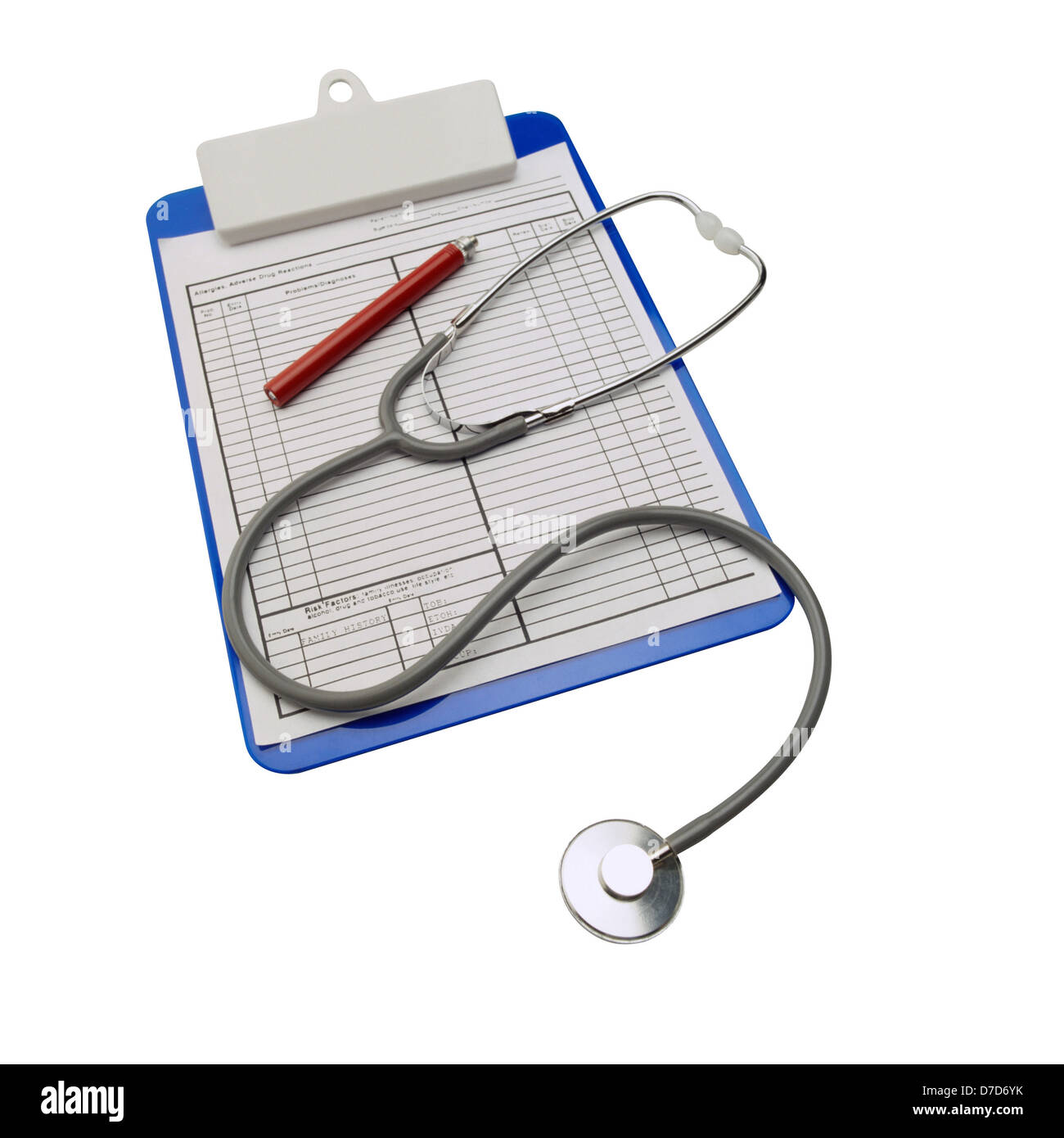 Clipboard with stethoscope Stock Photo Alamy