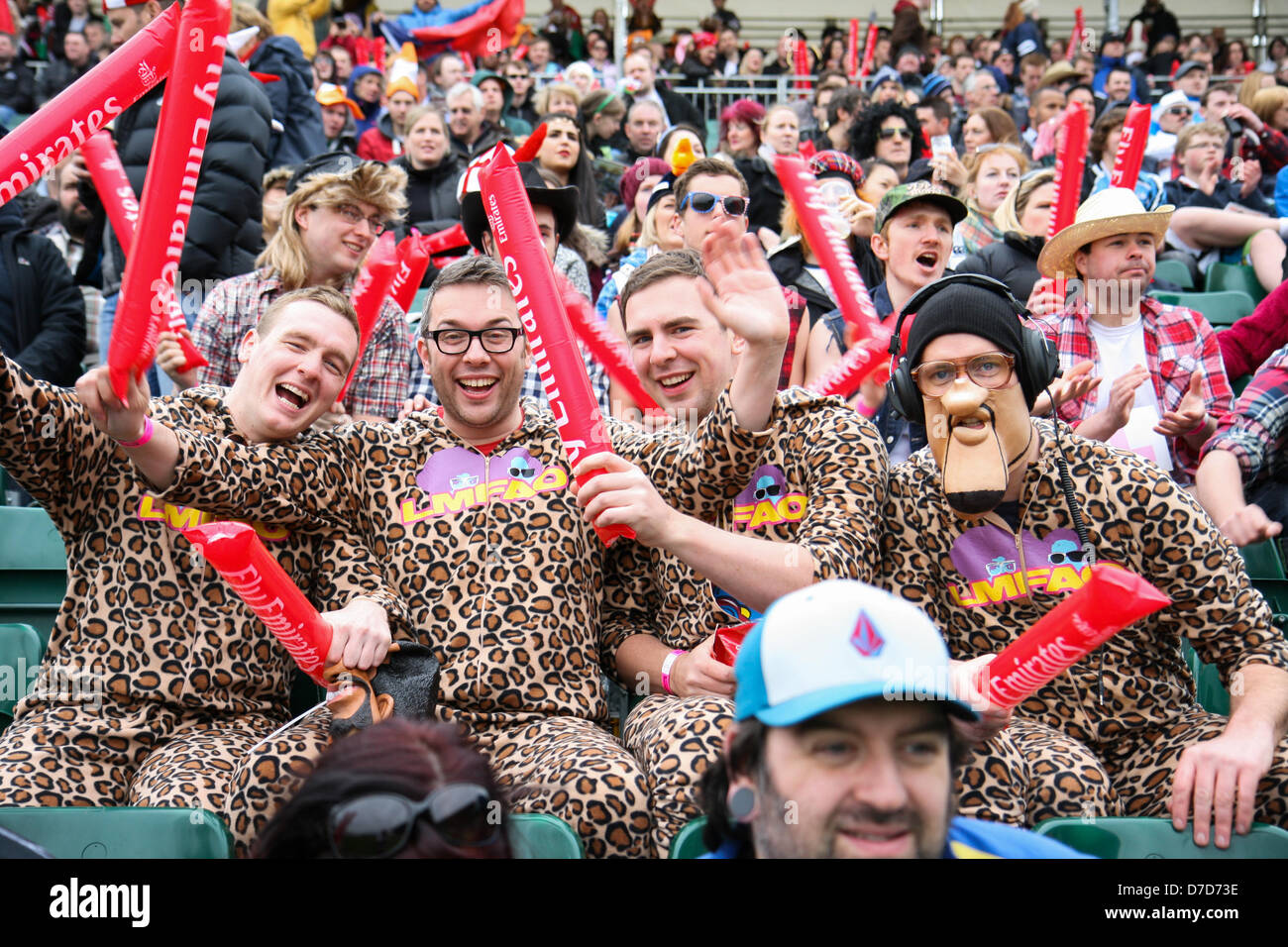 Glasgow, Scotland, UK. 4th May 2013. Rugby fans in fancy dress at the