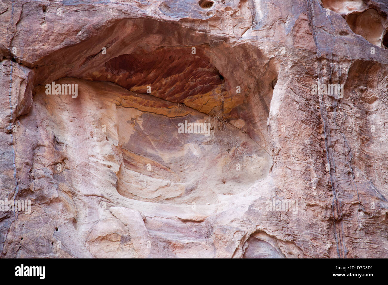 Natural abstract, stone with wind blown  texture from Petra, Jordan: a first century lost city Stock Photo