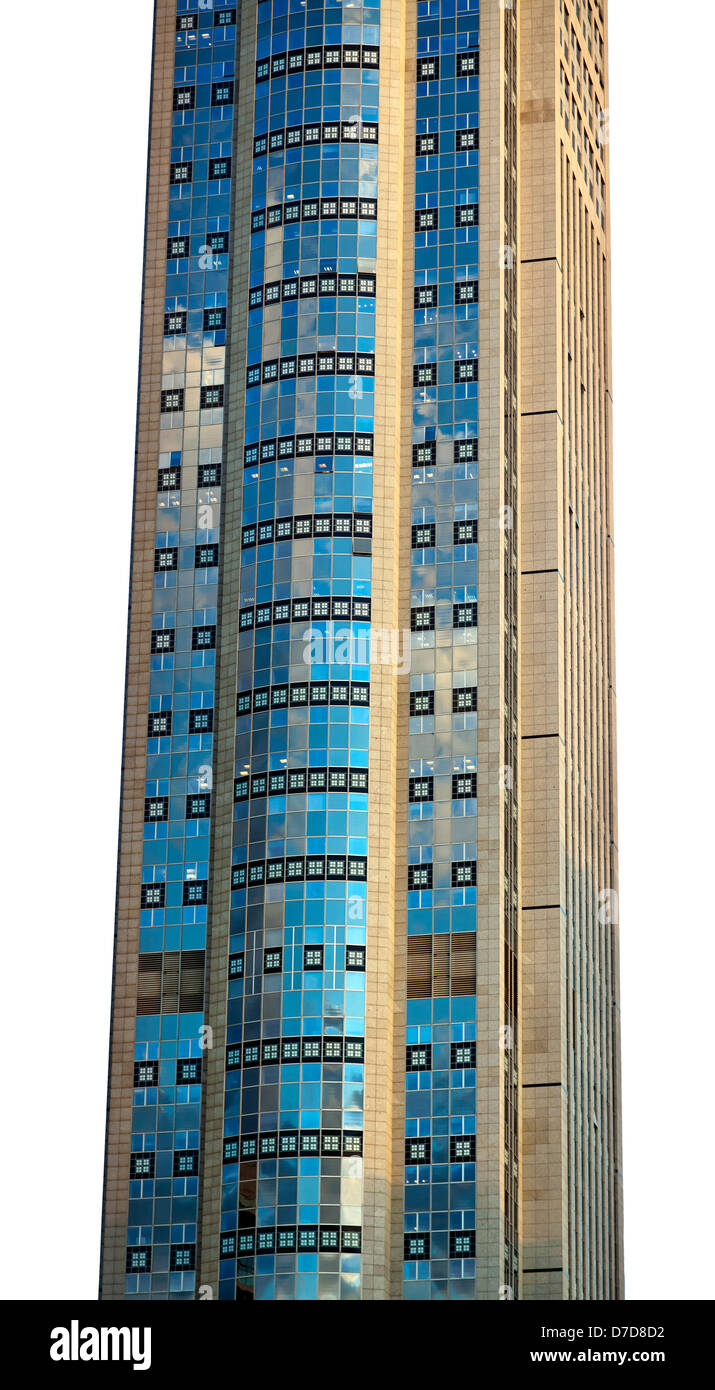 Part of a super high skyscraper isolated on white background Stock ...