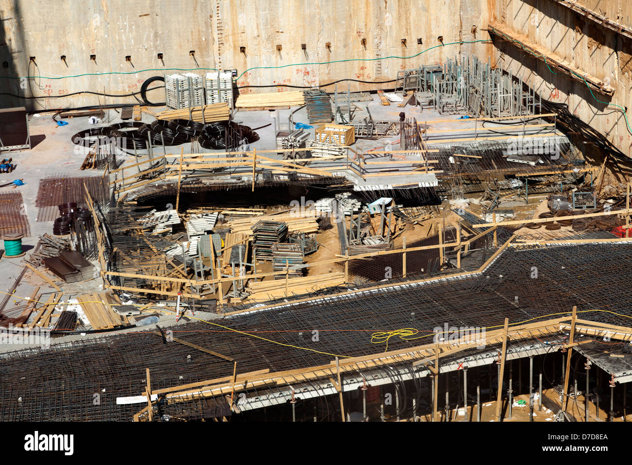 Foundations stage at a largescale construction site Stock Photo Alamy