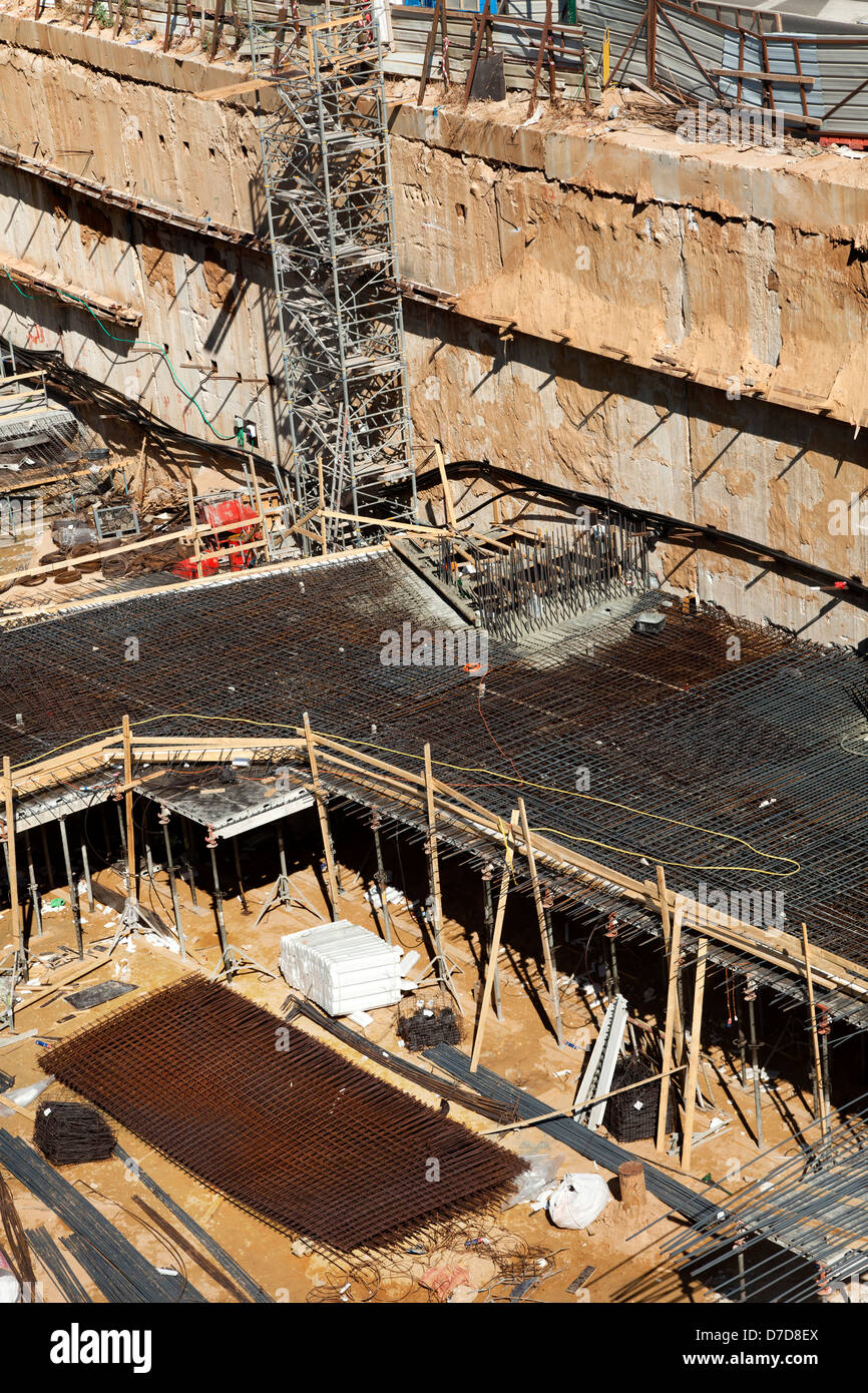Foundations stage at a largescale construction site Stock Photo Alamy