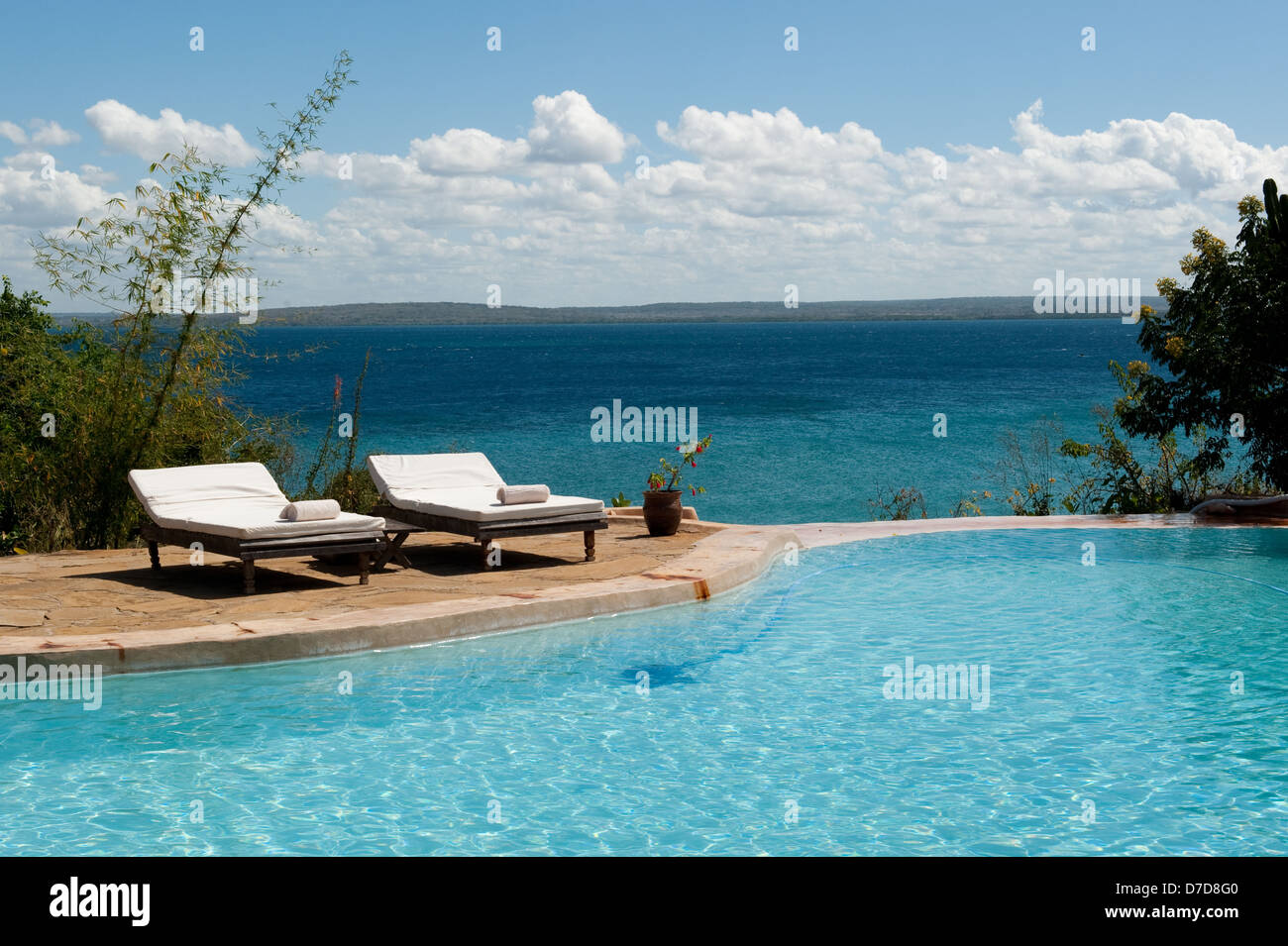 Swimming pool, Londo Lodge, Pemba, Mozambique Stock Photo