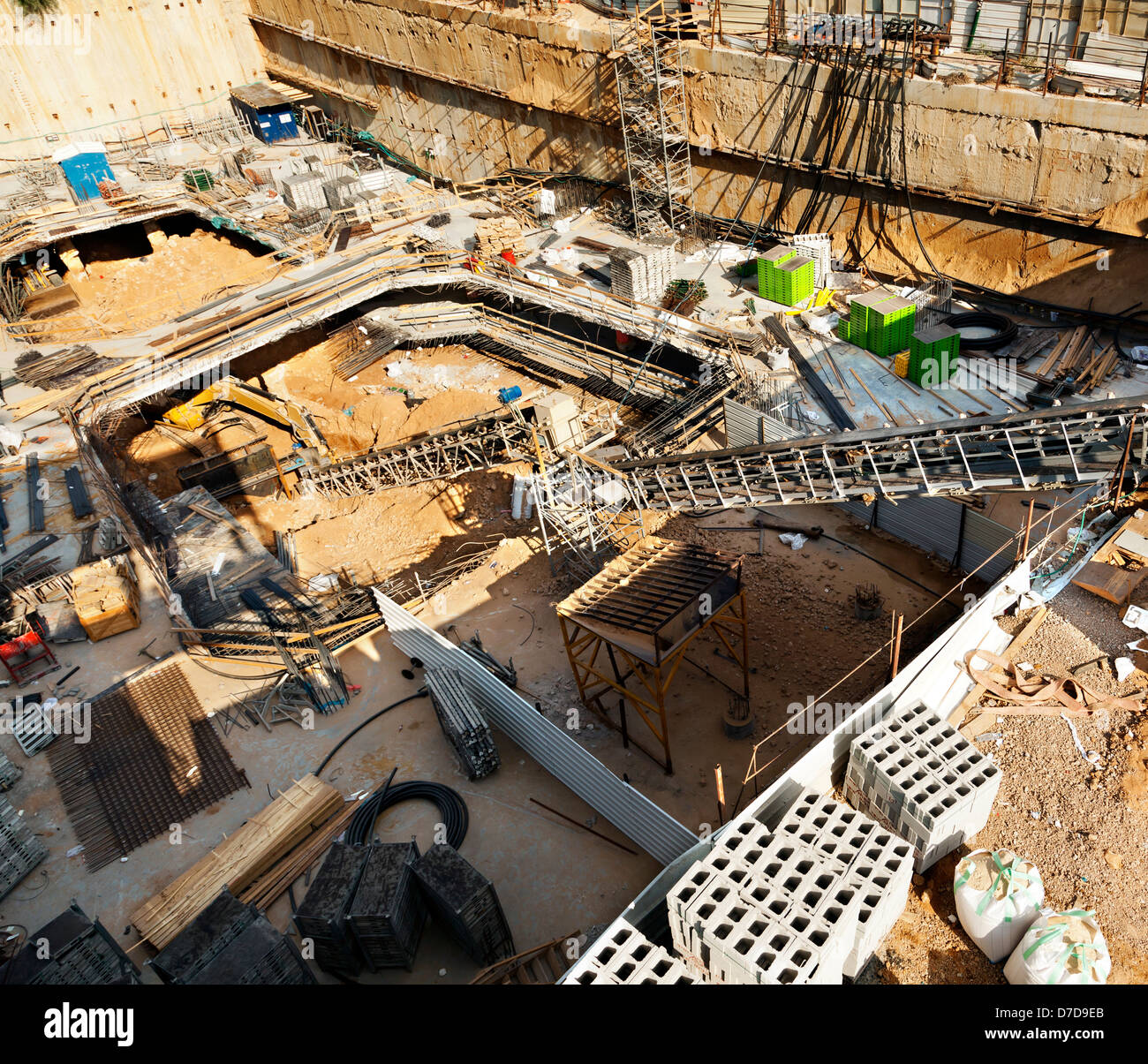 Foundations stage at a largescale construction site Stock Photo Alamy