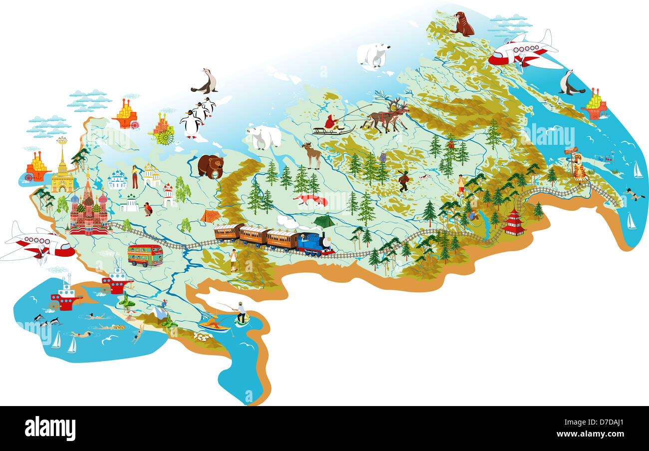 Map of Russia Stock Photo