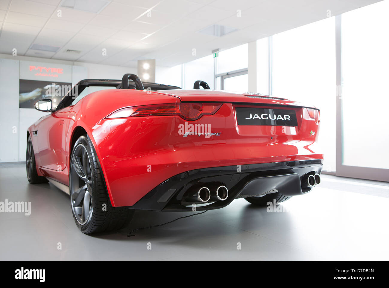 The new FType Jaguar sports car at Jaguar cars Castle Bromwich
