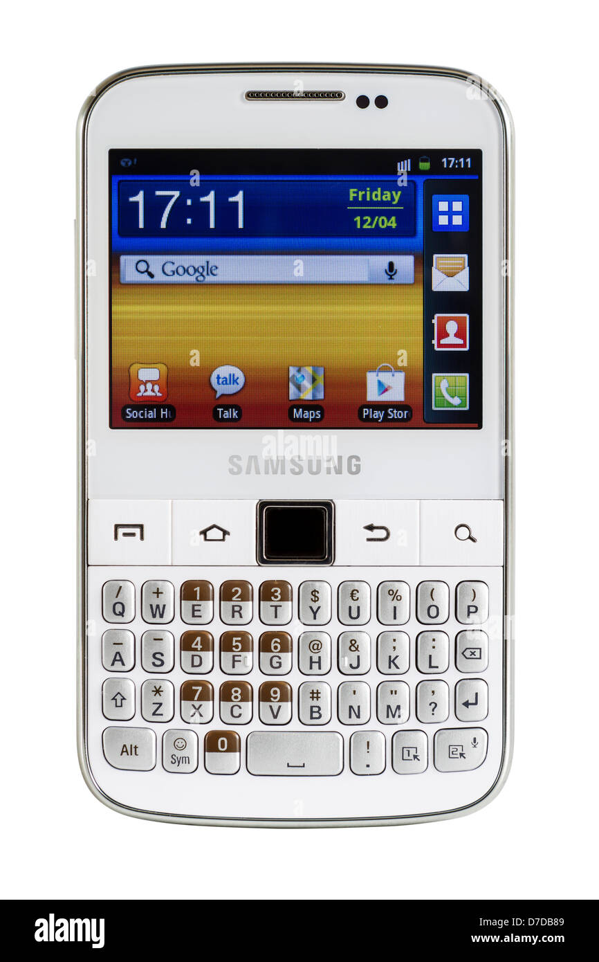 Samsung Galaxy Y Pro B5510 is a Android smartphone with full QWERTY  keyboard candybar Stock Photo - Alamy