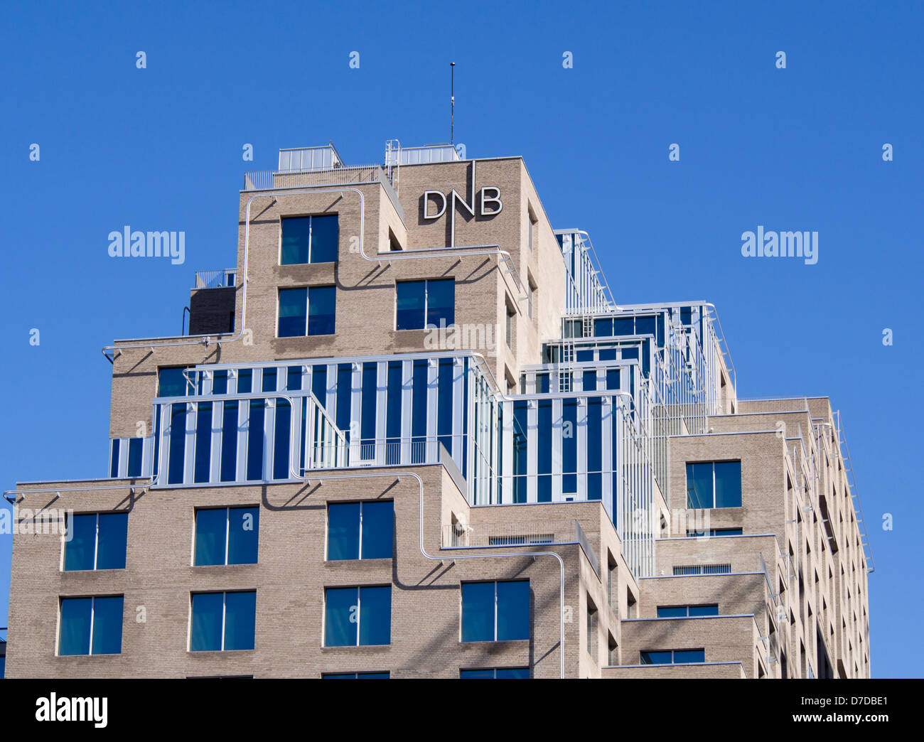 The barcode, a new office district in central Oslo Norway , interesting and  varied facades, DNB Norwegian bank headquarters Stock Photo - Alamy