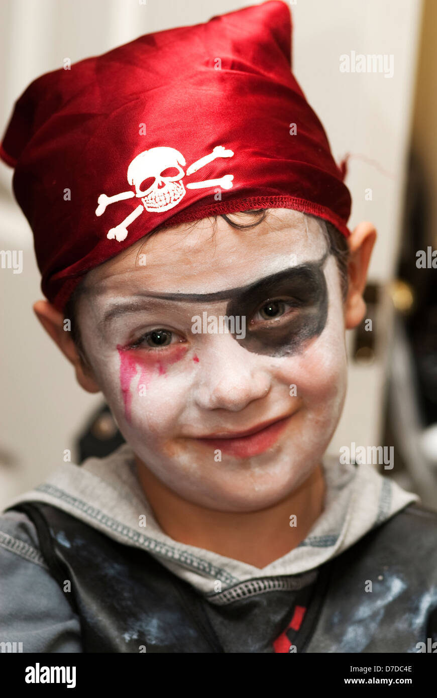 A child dressed as a pirate Stock Photo