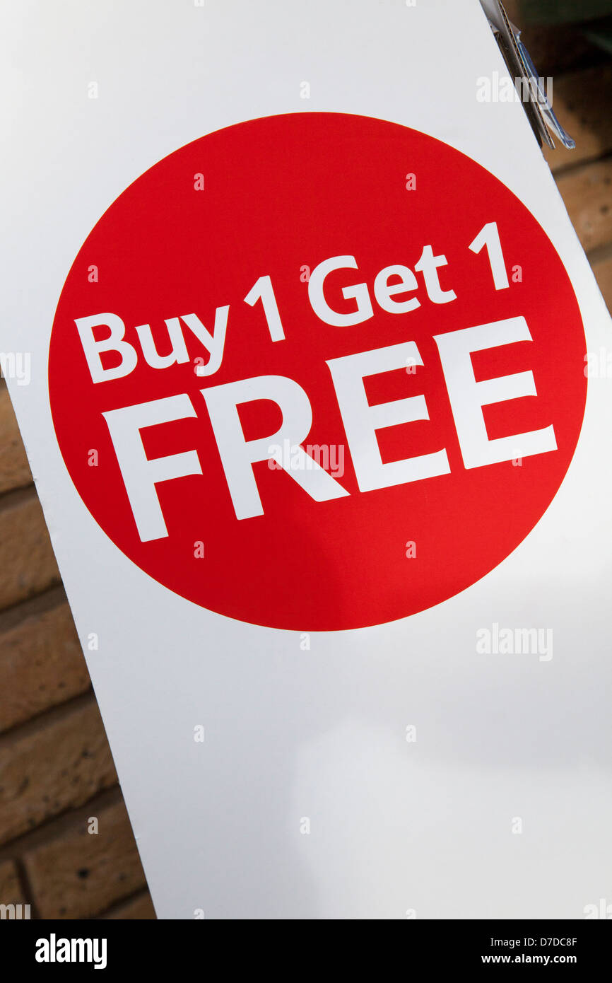 Great price   Buy 1 Get 1 free  Bogof offers in Tesco store, Southport,  Merseyside, UK Stock Photo