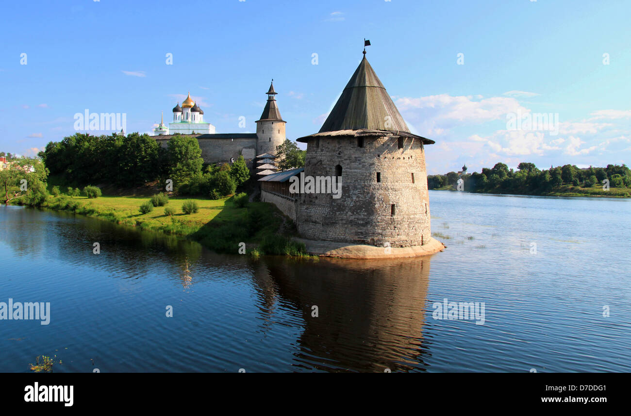 Fort in Pskov in Russia Stock Photo