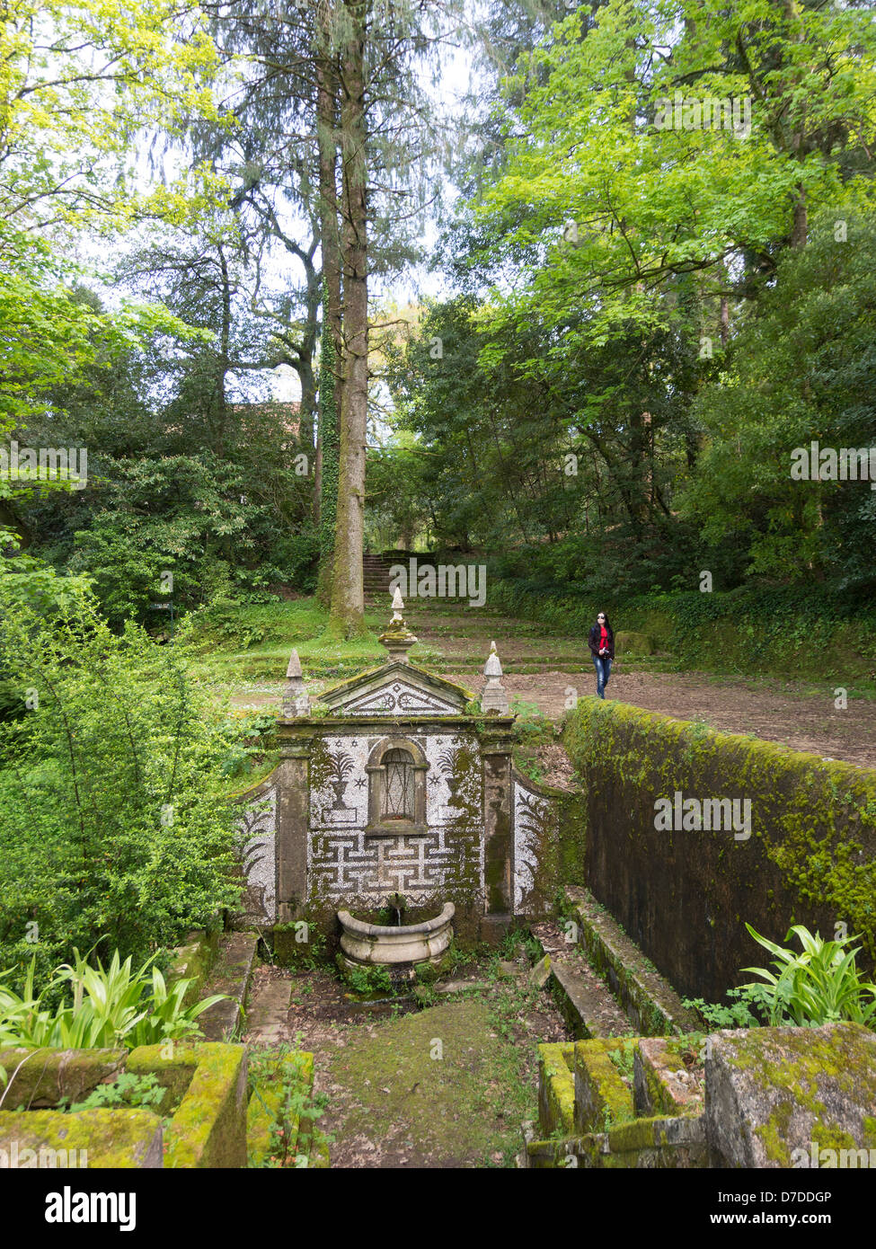 Fountain in the Matal Nacional do Bussaco, Portugal, Europe Stock Photo