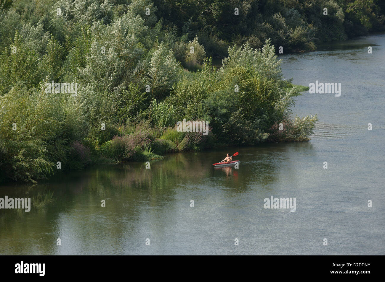 Kayaker on a river Stock Photo