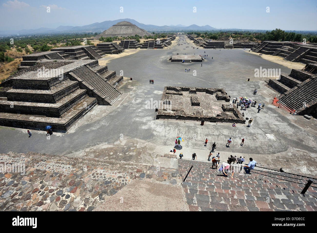 Pyramid of the Sun and Avenue of the Dead, Teotihuacan, Mexico Stock Photo