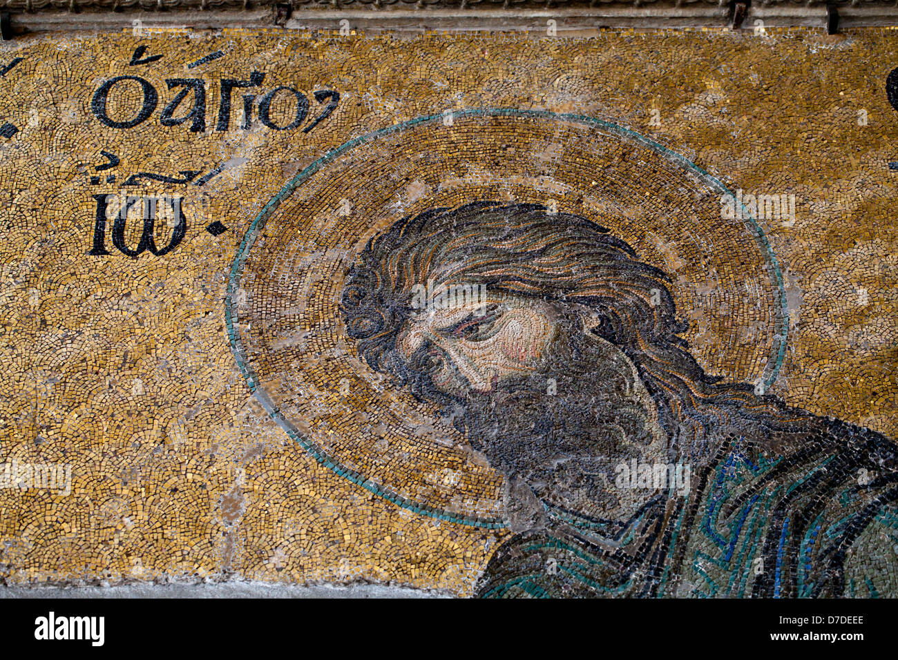 John the Baptist. From The Deesis Mosaic (12th centry) in The Hagia Sophia church, Istanbul, Turkey Stock Photo