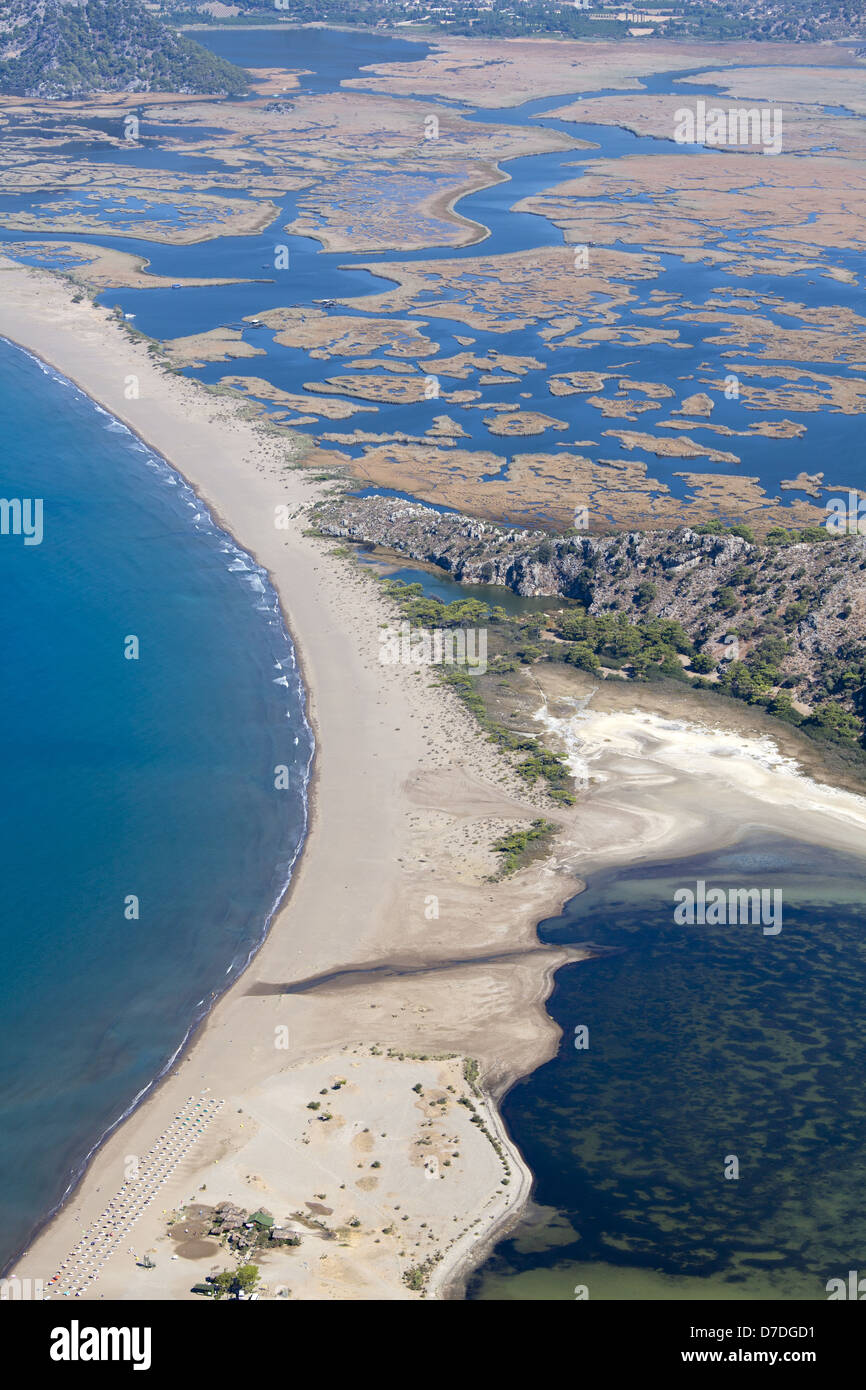 Iztuzu beach and the delta of Dalyan river, Dalyan, Mugla, Turkey Stock Photo