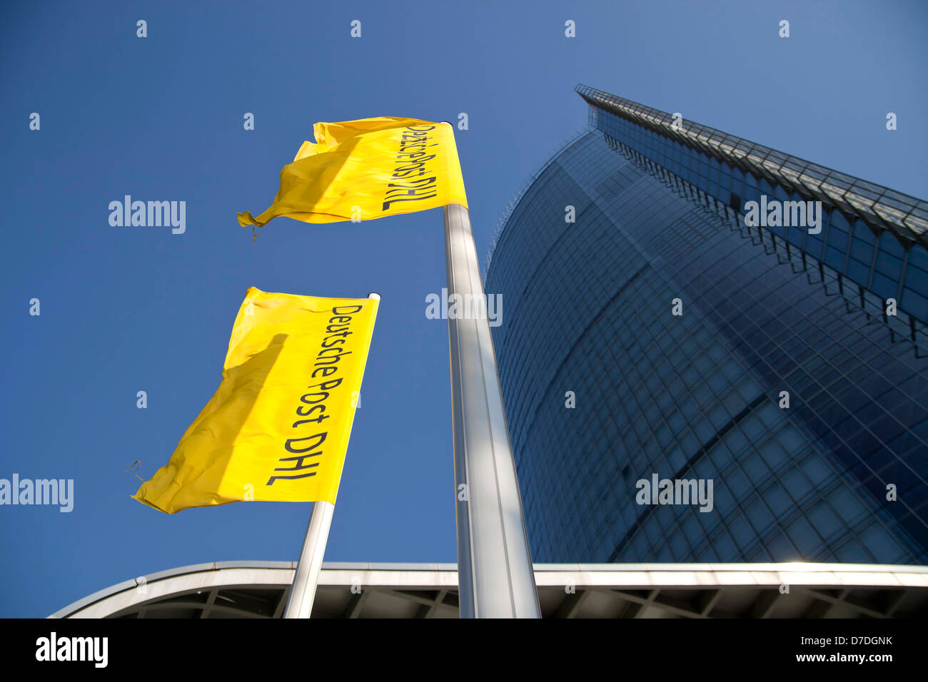 Post Tower, the headquarters of the logistic company Deutsche Post DHL in Bonn, North Rhine-Westphalia, Germany, Stock Photo