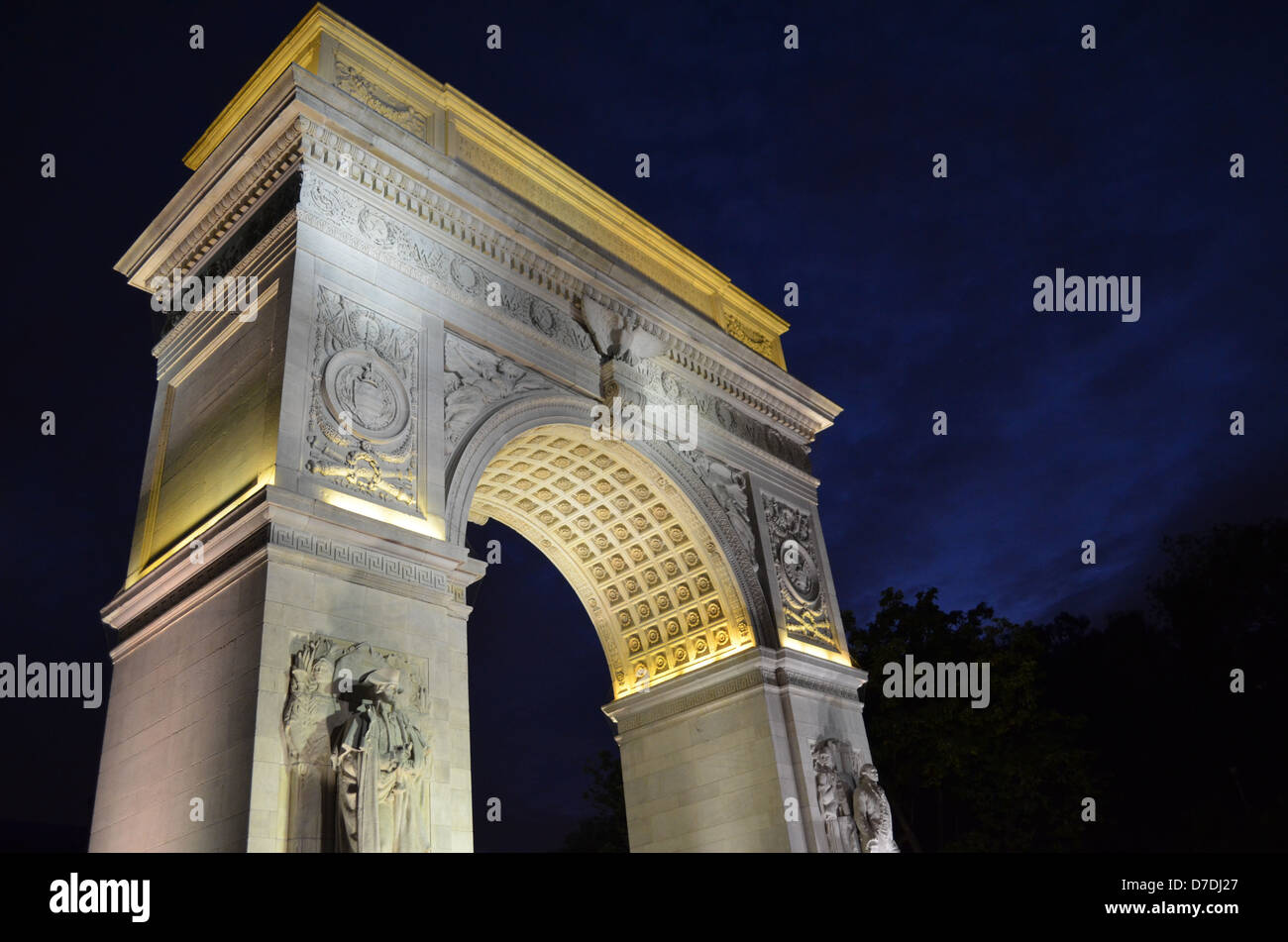 Washington Arch at Washington Square Park in Greenwich Village New York City Stock Photo
