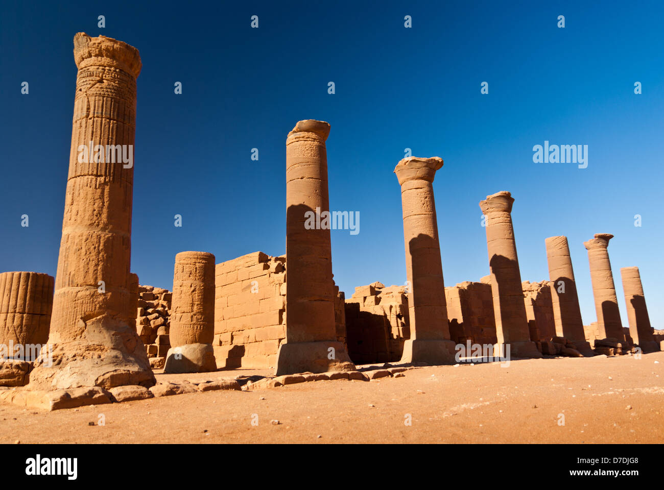 Colonnade of the Great Temple, Musawwarat es-Sufra, northern Sudan Stock Photo