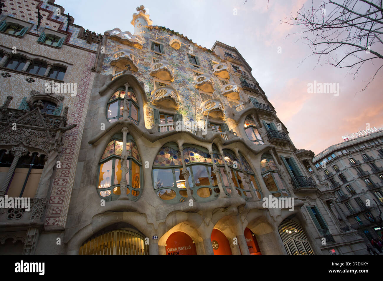 Gaudi's Casa Batlló - Barcelona, Spain. Stock Photo