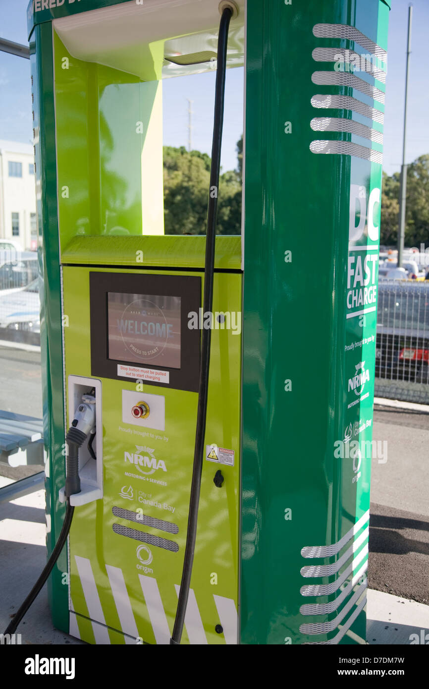 Street power EV charging device for power for electric cars vehicles,Sydney,NSW,Australia Stock Photo