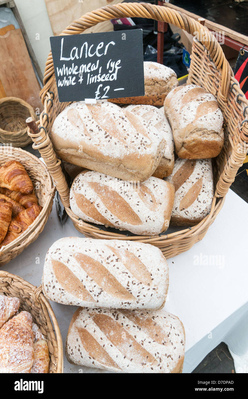 Lancer wholemeal bread loaves Dales Festival of Food Leyburn Yorkshire England UK Stock Photo