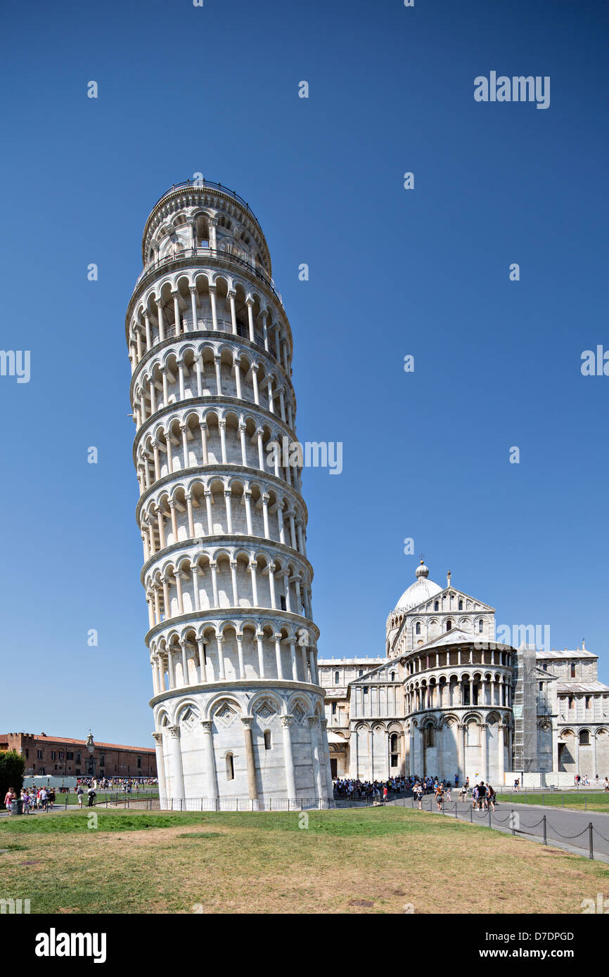 Leaning Pisa Tower and Cathedral in Pisa Italy Stock Photo
