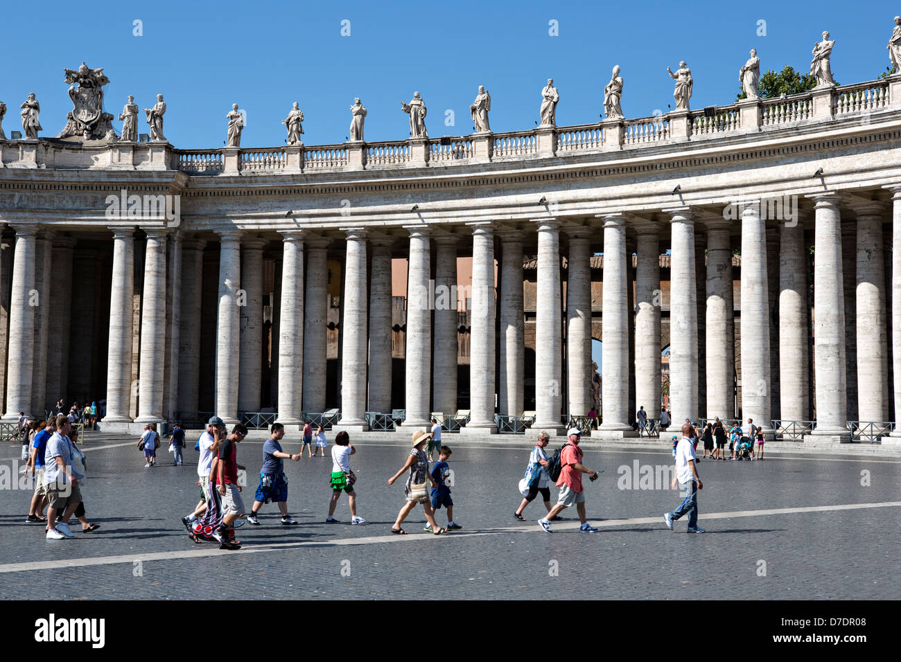 Colonnade of Bernini at the Piazza St. Peter's, Vatican, Rome Stock
