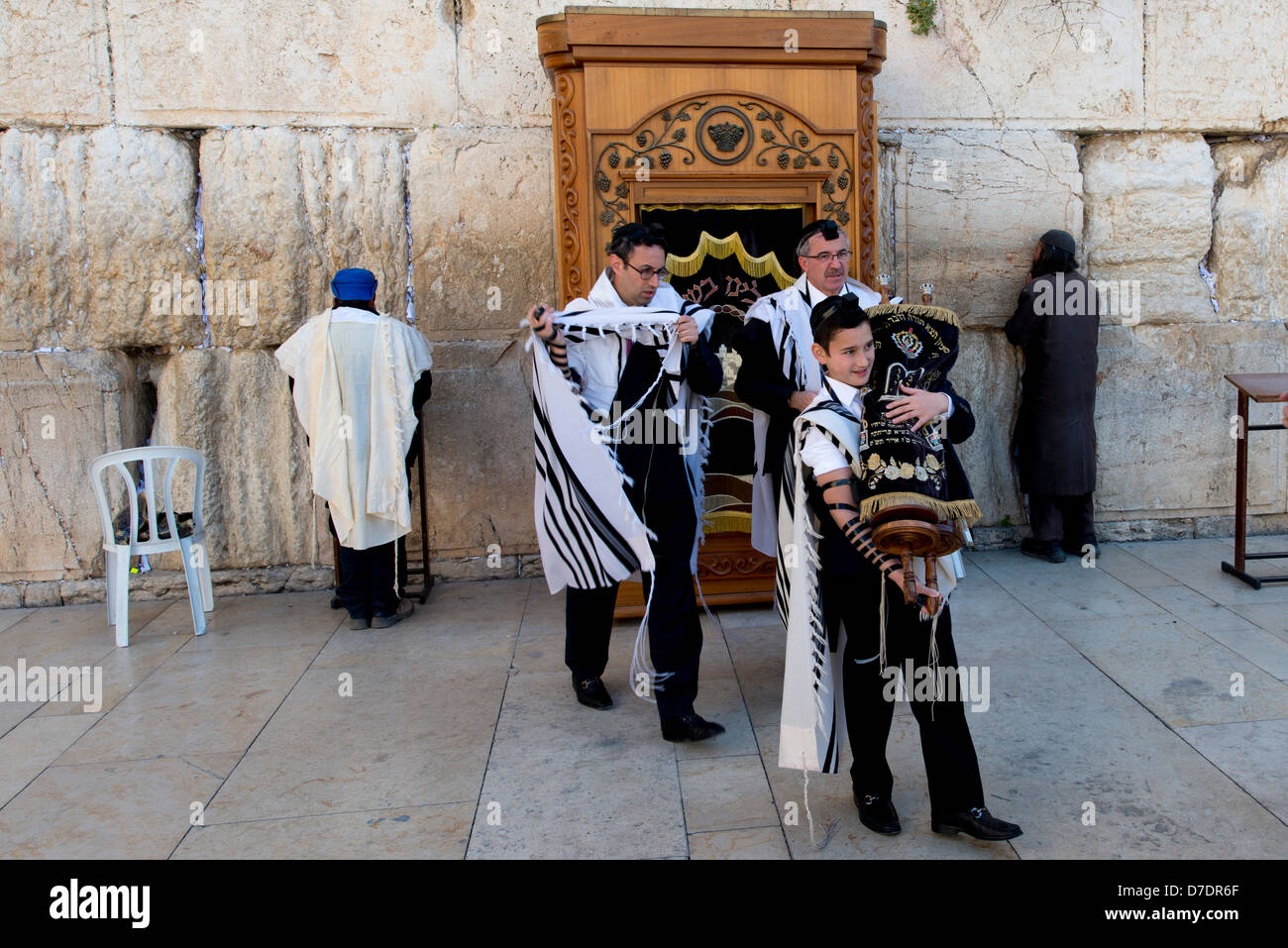 A bar-mitzvahs at the Western (Wailing) Wall Old Jerusalem, Israel