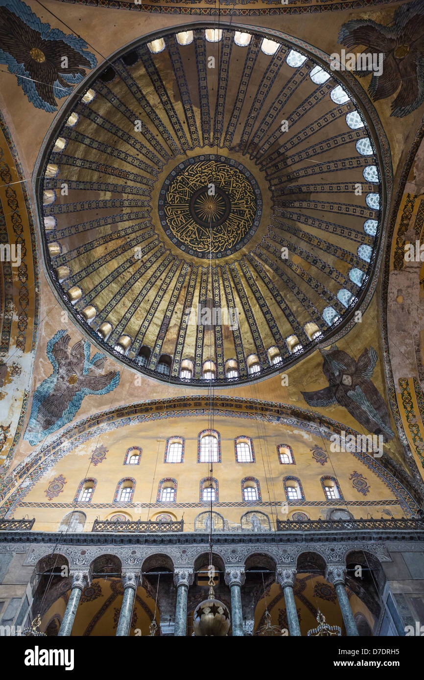 Angel Mosaics and dome of Hagia Sophia, Istanbul, Turkey Stock Photo