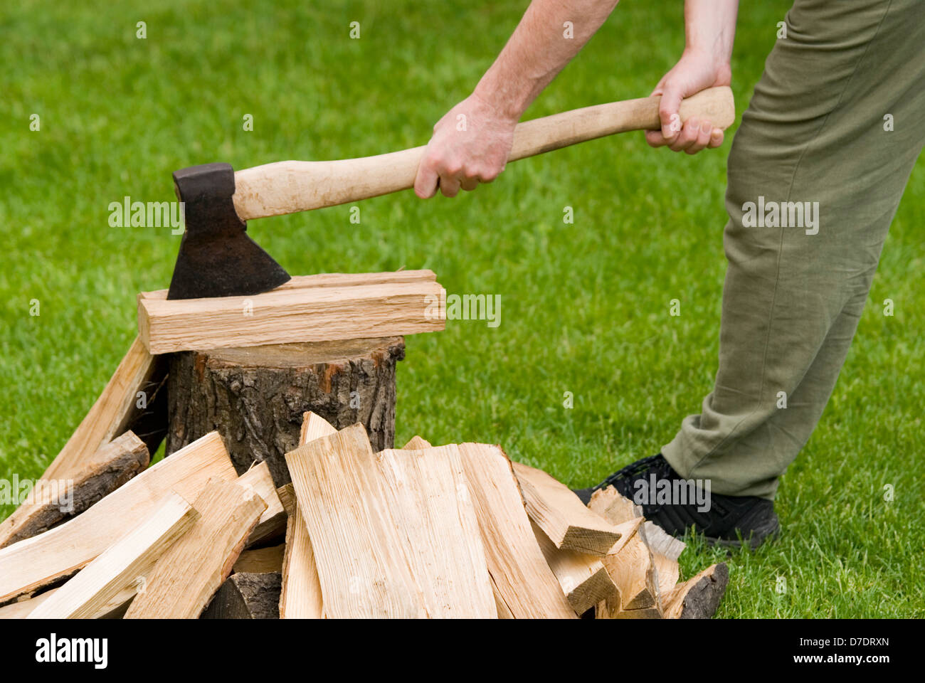 farmer with firewood Stock Photo