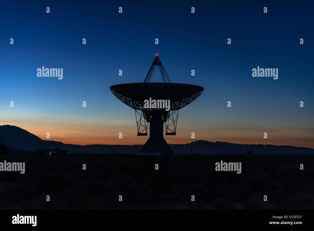 Radio Antenna in Big Pine operated by the California Institute of Technology. Stock Photo