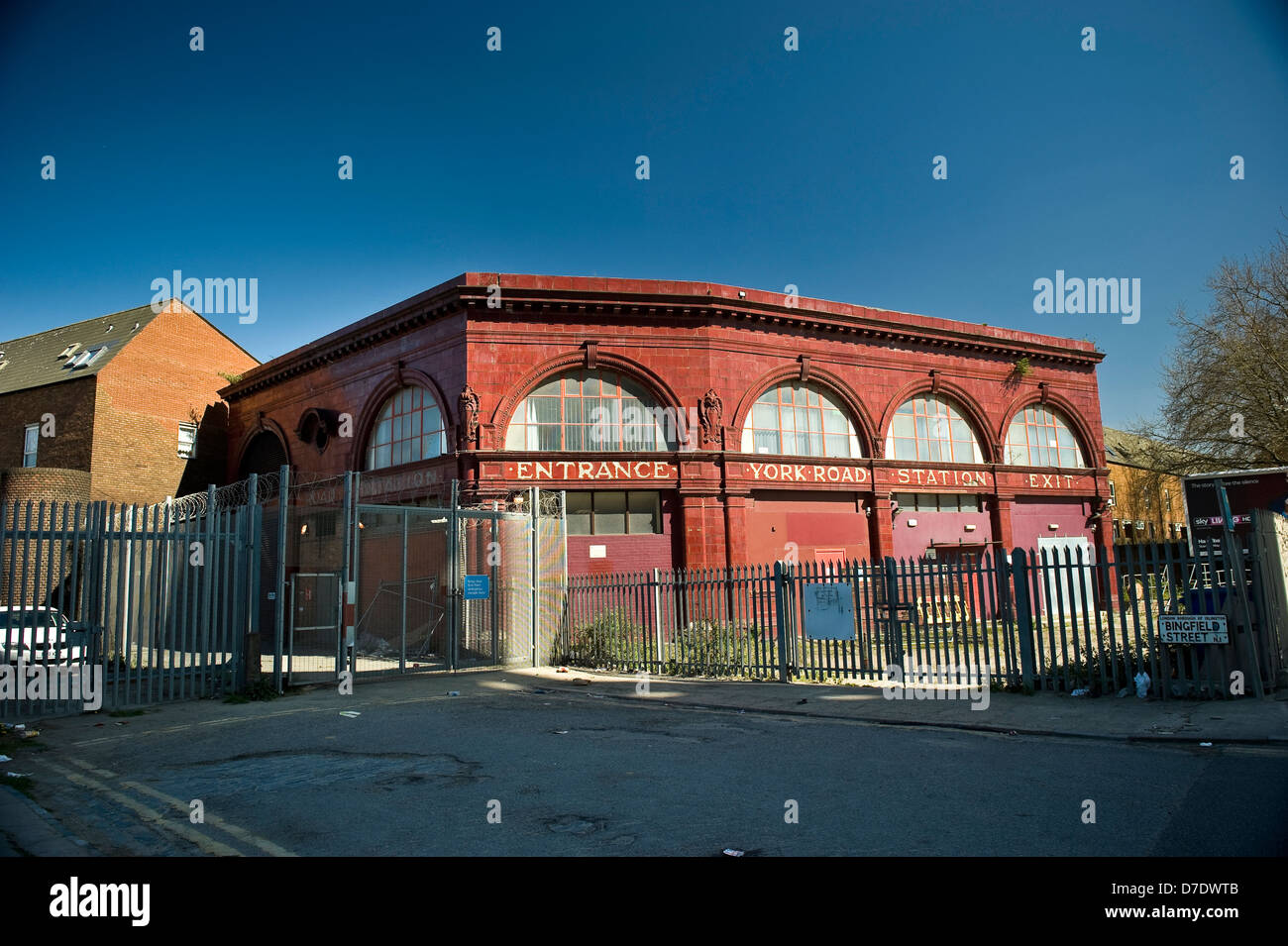 The disused York Road Piccadilly Line London Underground Station on