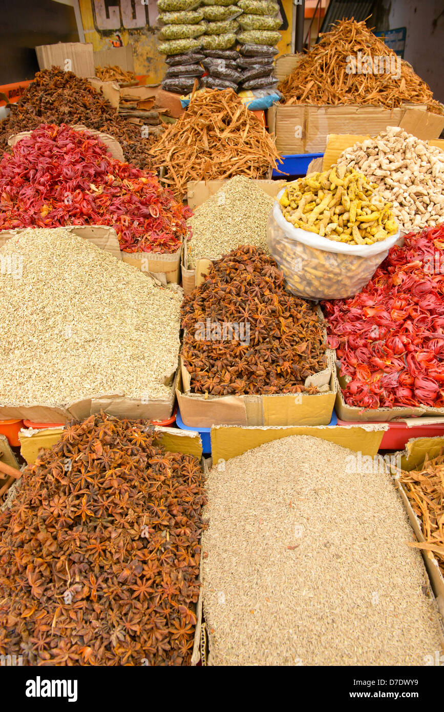 spices for sale in the market of Fort Cochin (Kochi), Kerala, India
