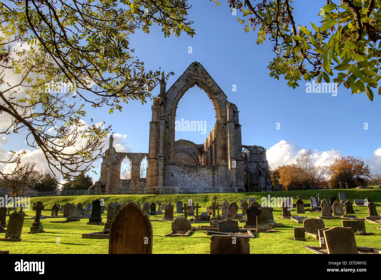 Historic Bolton Abbey in Yorkshire, England Stock Photo