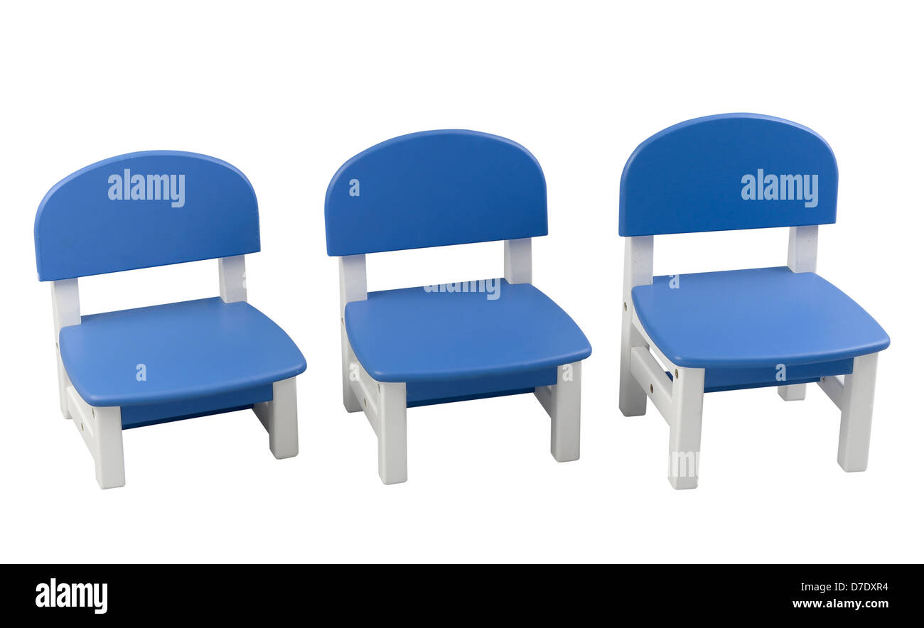 The small blue chairs for home use or kindergarten Stock Photo Alamy