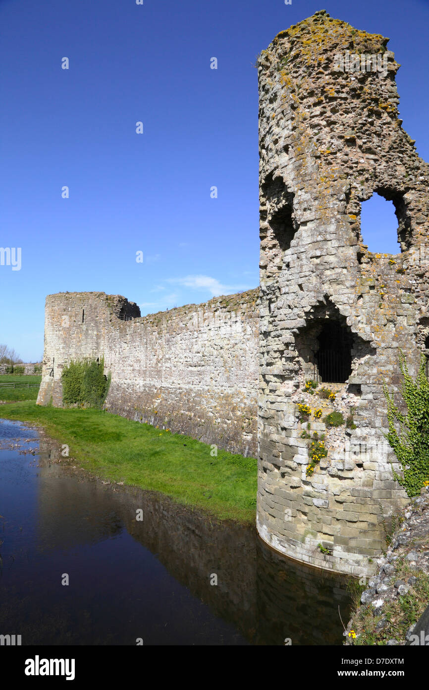 Pevensey Castle ruins East Sussex England UK GB Stock Photo