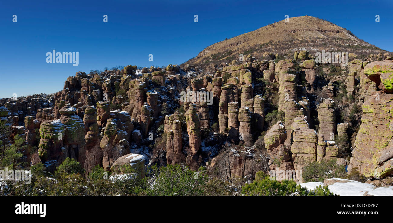 Land of the Standing-Up Rocks, Volcanic Rhyolite Deposition, Chiricahua National Monument, Arizona Stock Photo