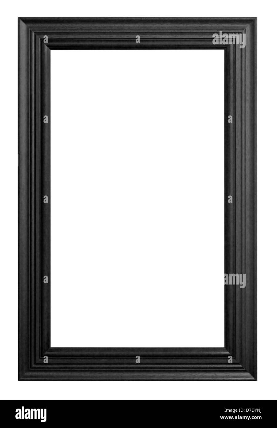 Antique wooden frame black on white background Stock Photo Alamy