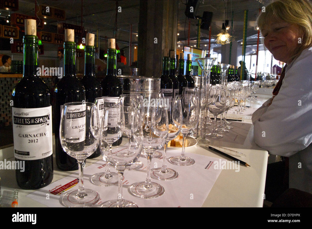 Wine blending session hosted by Campo Viejo Rioja winemakers, Royal Festival Hall Village South Bank London England series of 15 Stock Photo