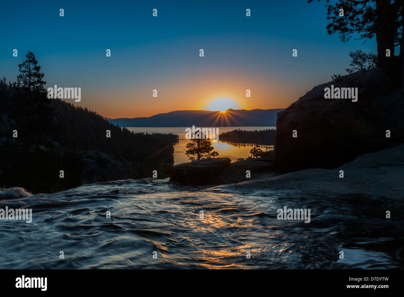 Eagle Falls at Lake Tahoe at dawn Stock Photo