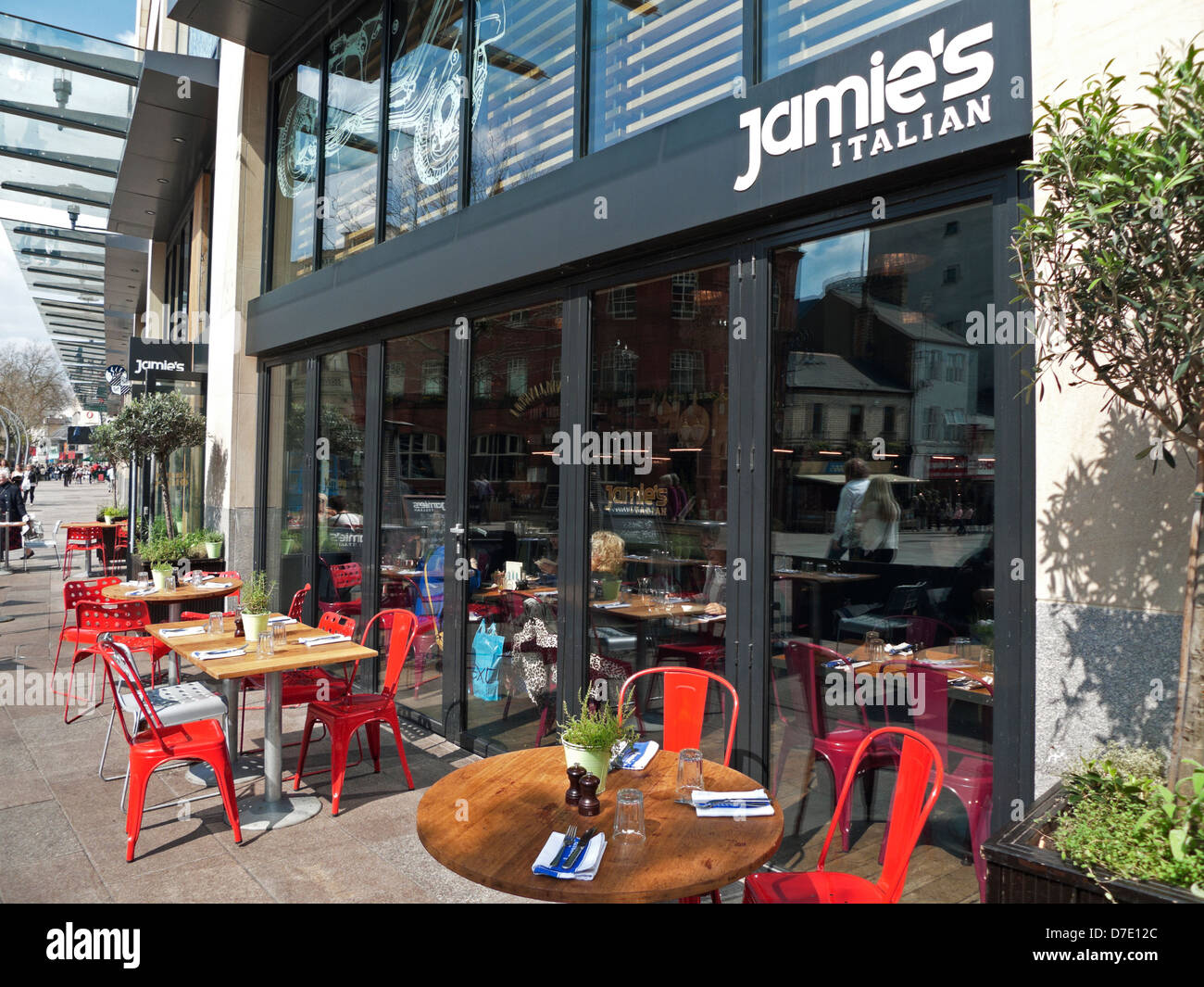 Jamie's Italian restaurant in St. David's 2 shopping precinct Cardiff City Centre  KATHY DEWITT Stock Photo