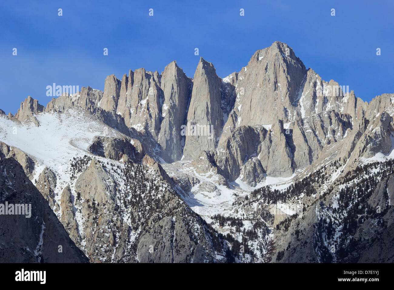 Mount Whitney seen from Alabama Hills, California, USA Stock Photo