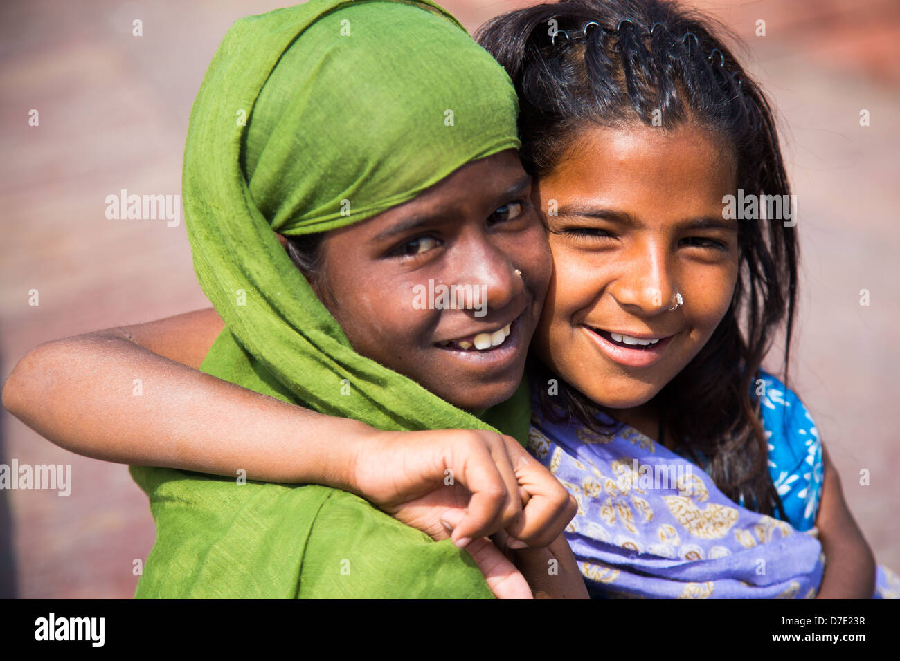 Girls in Old Delhi, India Stock Photo