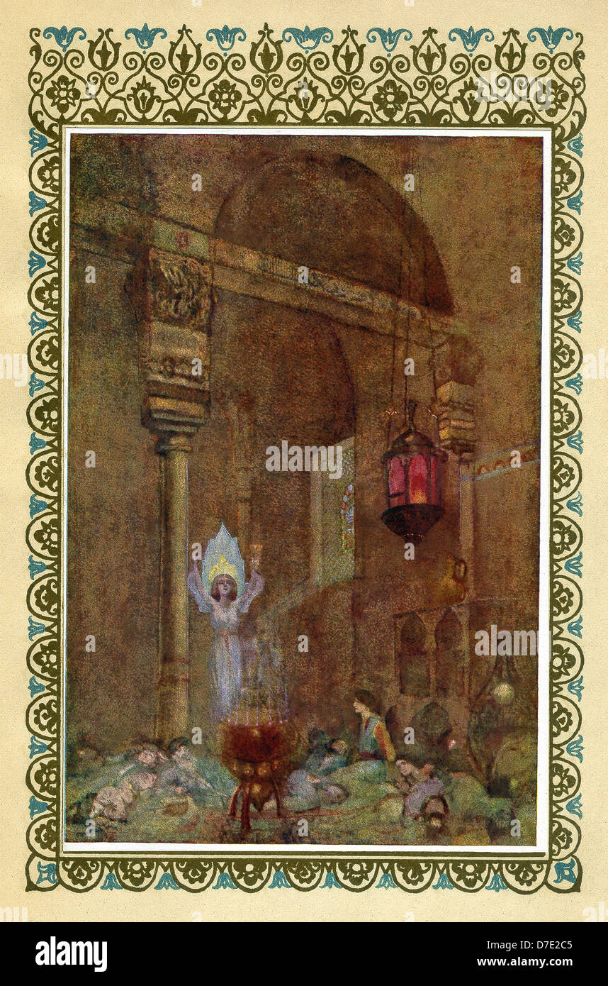 This scene ac panied second stanza on Dawn in the Rubaiyat of Omar Kayyam that dates to